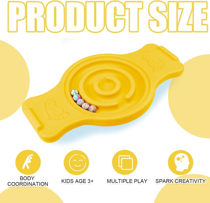 Seenelling Maze Balance Board for Kids Plastic Wobble Rocker Balance Board with Mini Balls Load 220lb Balance Game with Handles for Toddler Balancing Exercise Equipment Game, 24.5 x 11.8 Inch - Image 2